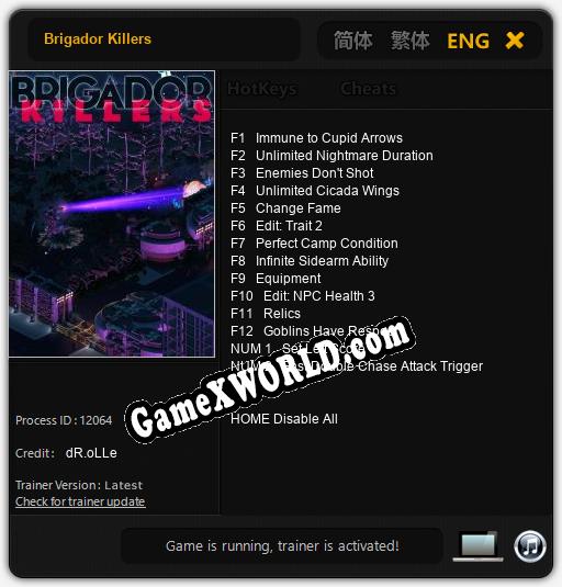 Brigador Killers: Трейнер +14 [v1.2]