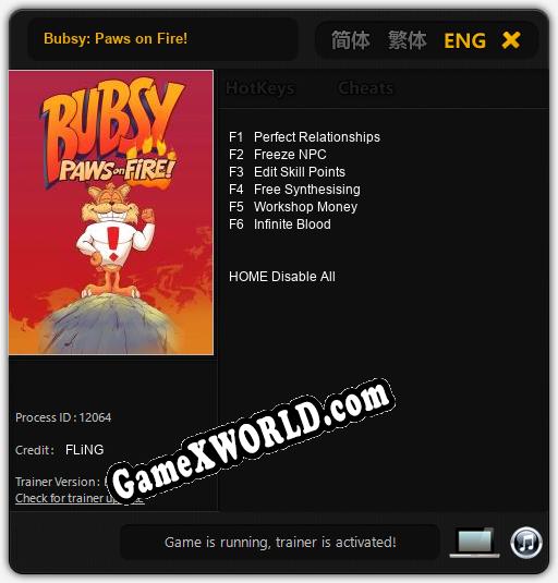 Трейнер для Bubsy: Paws on Fire! [v1.0.6]