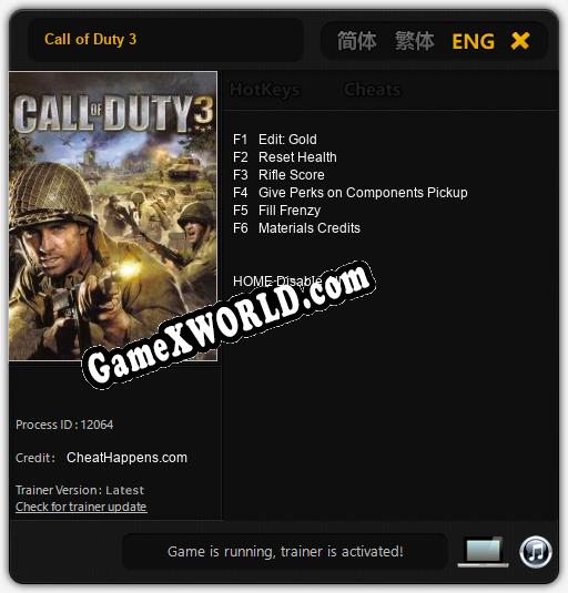 Call of Duty 3: Читы, Трейнер +6 [CheatHappens.com]