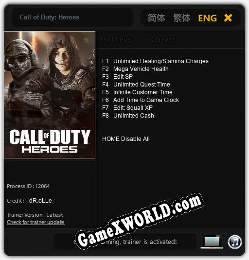 Call of Duty: Heroes: Трейнер +8 [v1.4]