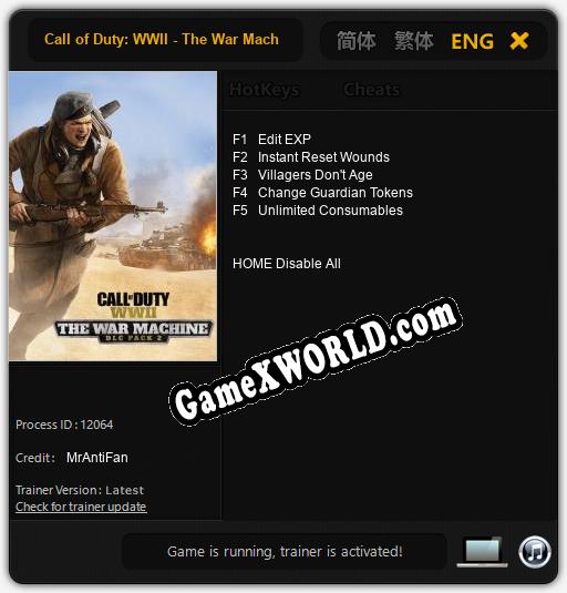 Трейнер для Call of Duty: WWII - The War Machine [v1.0.4]