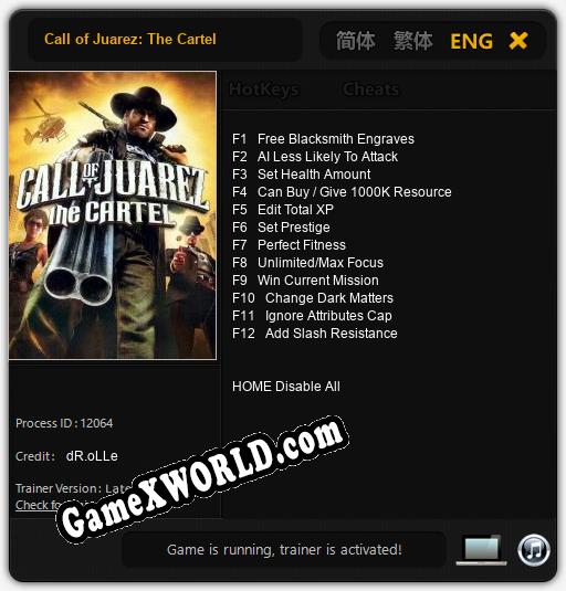 Call of Juarez: The Cartel: Читы, Трейнер +12 [dR.oLLe]