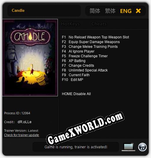 Candle: Читы, Трейнер +10 [dR.oLLe]