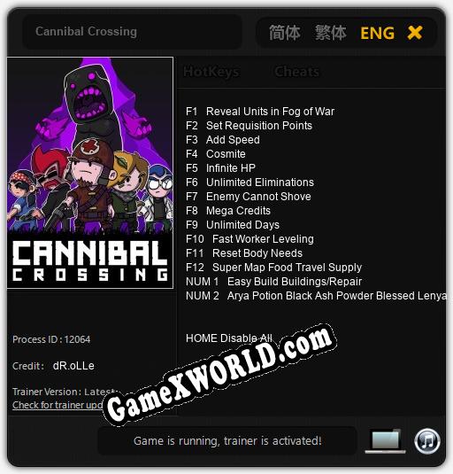 Cannibal Crossing: ТРЕЙНЕР И ЧИТЫ (V1.0.78)