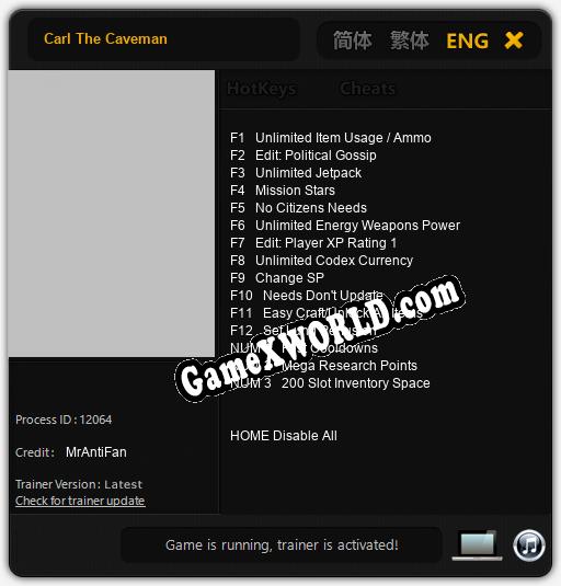 Carl The Caveman: ТРЕЙНЕР И ЧИТЫ (V1.0.77)