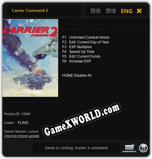 Carrier Command 2: Трейнер +6 [v1.8]