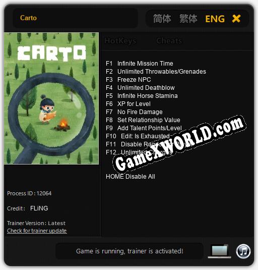 Трейнер для Carto [v1.0.8]