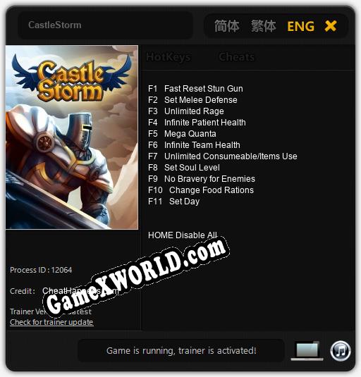 Трейнер для CastleStorm [v1.0.7]