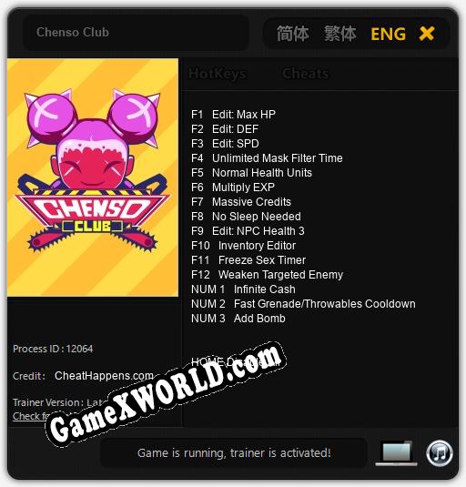 Трейнер для Chenso Club [v1.0.4]