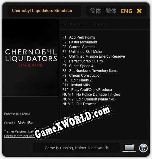 Chernobyl Liquidators Simulator: Трейнер +15 [v1.5]