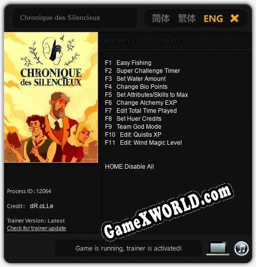 Chronique des Silencieux: Трейнер +15 [v1.7]