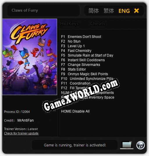Трейнер для Claws of Furry [v1.0.6]