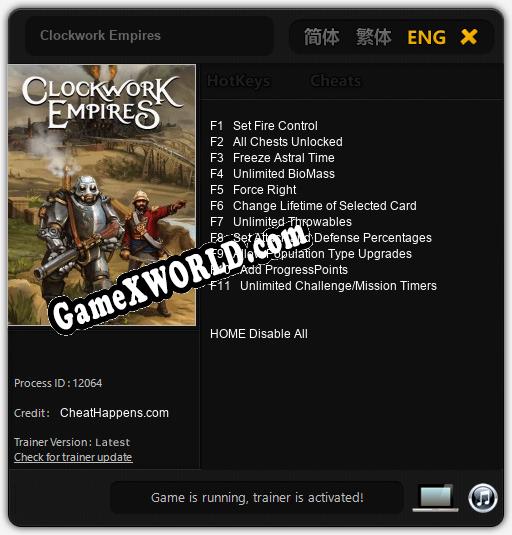 Clockwork Empires: Читы, Трейнер +11 [CheatHappens.com]