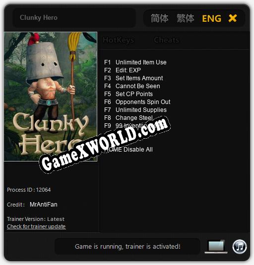 Трейнер для Clunky Hero [v1.0.8]