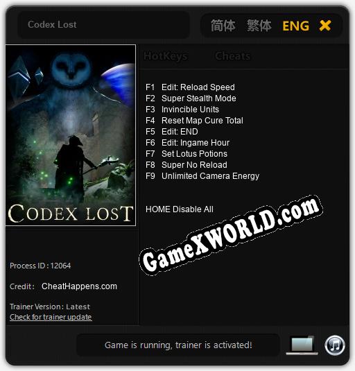 Codex Lost: Читы, Трейнер +9 [CheatHappens.com]