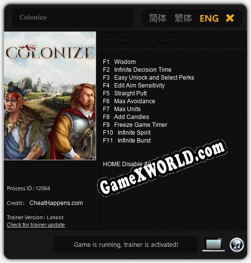 Colonize: Читы, Трейнер +8 [MrAntiFan]