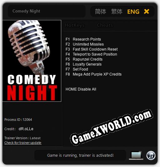 Comedy Night: Трейнер +8 [v1.6]