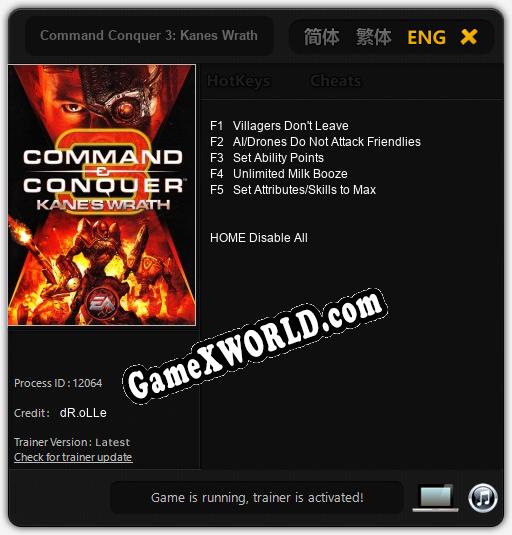 Command Conquer 3: Kanes Wrath: Читы, Трейнер +5 [dR.oLLe]