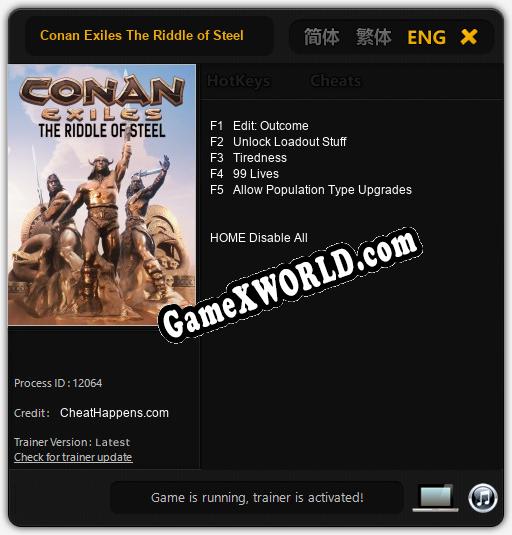 Трейнер для Conan Exiles The Riddle of Steel [v1.0.4]