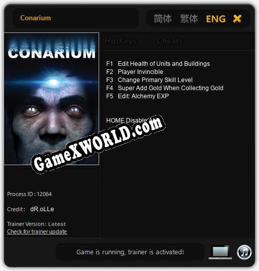 Трейнер для Conarium [v1.0.5]