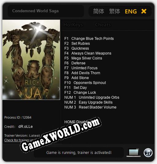 Трейнер для Condemned World Saga [v1.0.7]