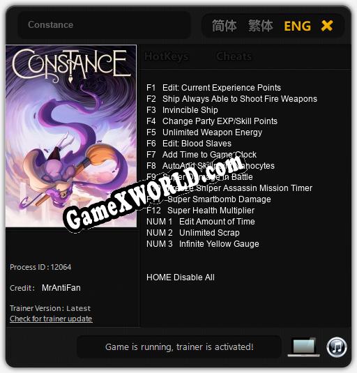 Трейнер для Constance [v1.0.1]