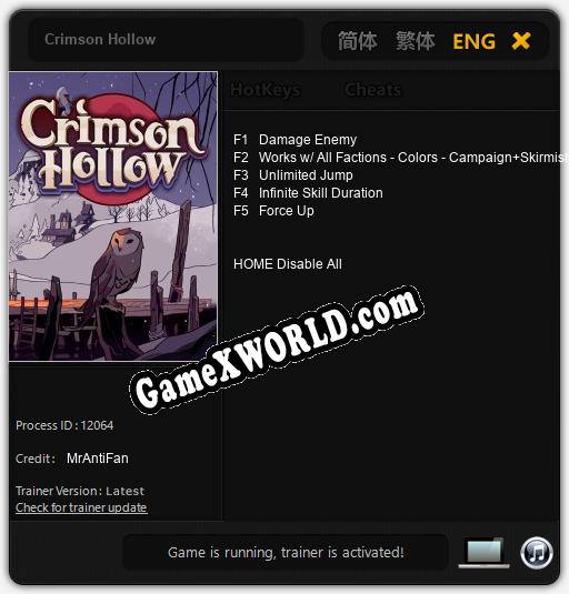 Crimson Hollow: Читы, Трейнер +5 [MrAntiFan]
