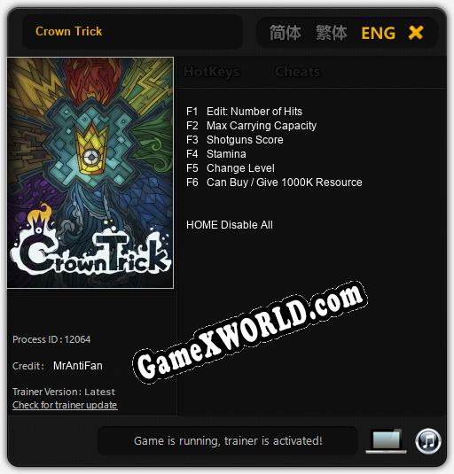 Трейнер для Crown Trick [v1.0.7]