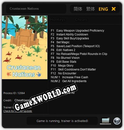 Crustacean Nations: Читы, Трейнер +14 [CheatHappens.com]