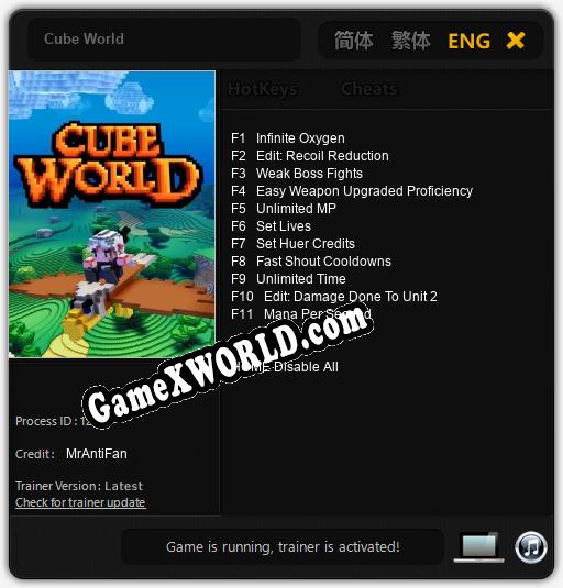 Cube World: Читы, Трейнер +11 [MrAntiFan]