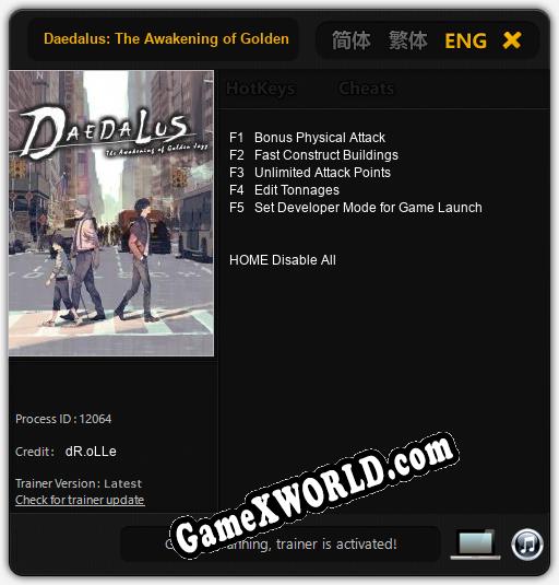 Daedalus: The Awakening of Golden Jazz: Трейнер +5 [v1.6]