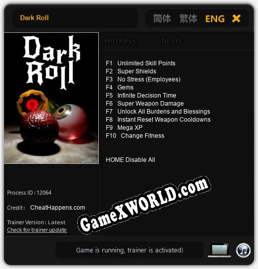 Dark Roll: Трейнер +10 [v1.6]