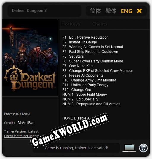 Darkest Dungeon 2: ТРЕЙНЕР И ЧИТЫ (V1.0.33)