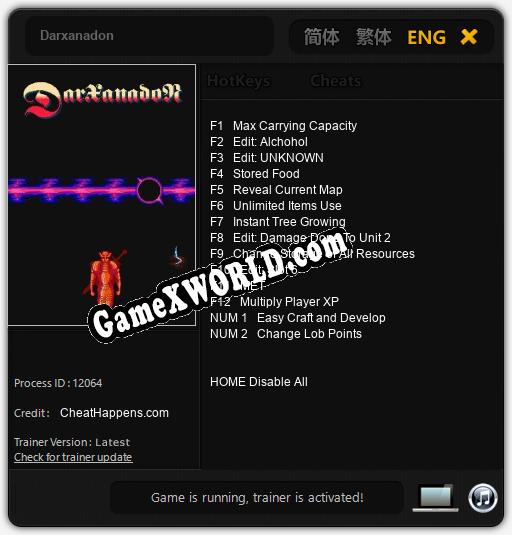 Darxanadon: Трейнер +14 [v1.9]