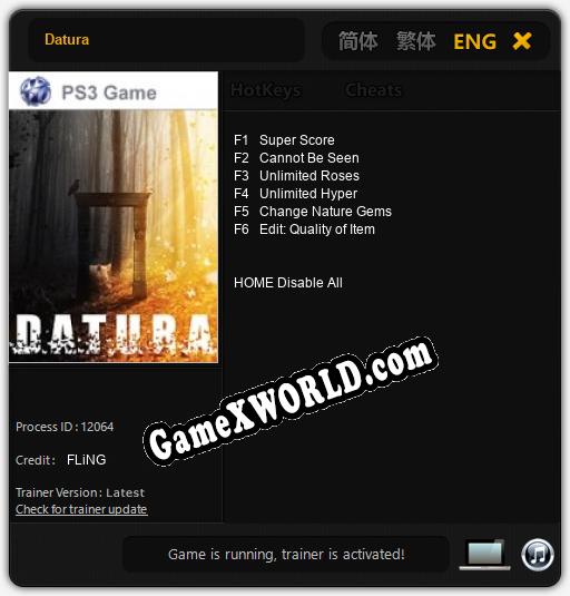 Datura: Трейнер +6 [v1.3]