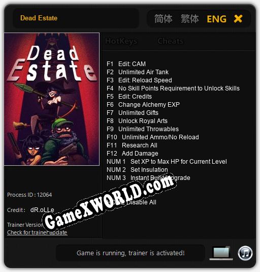 Трейнер для Dead Estate [v1.0.5]