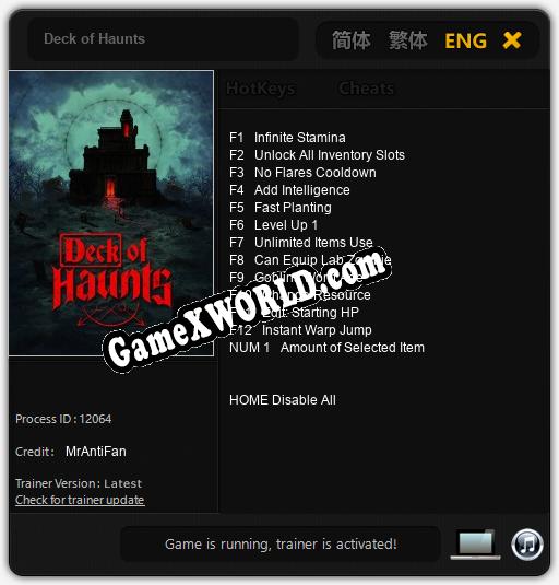 Deck of Haunts: Трейнер +13 [v1.6]