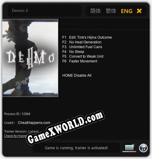 Deemo 2: Трейнер +5 [v1.4]