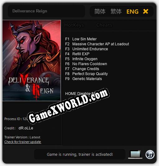 Deliverance Reign: Трейнер +9 [v1.6]