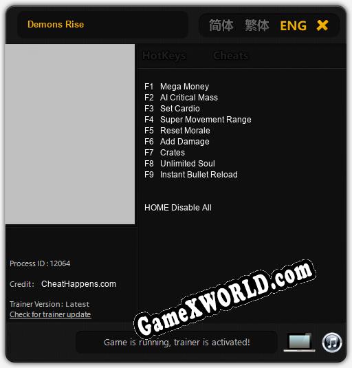 Demons Rise: Трейнер +9 [v1.8]