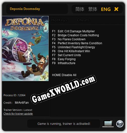 Deponia Doomsday: Трейнер +9 [v1.3]