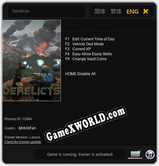 Трейнер для Derelicts [v1.0.2]