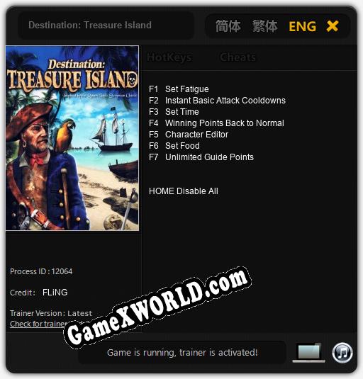Трейнер для Destination: Treasure Island [v1.0.4]