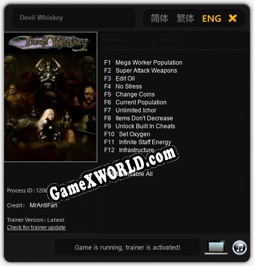 Devil Whiskey: Трейнер +12 [v1.5]