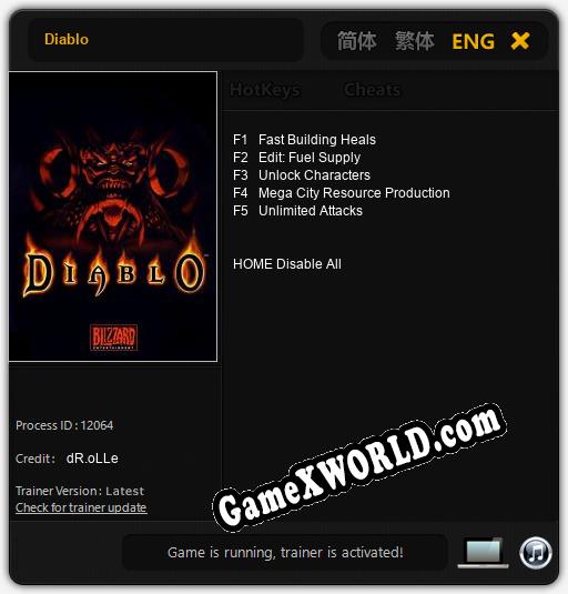 Diablo: Читы, Трейнер +5 [dR.oLLe]