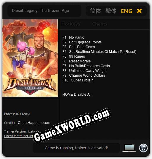 Diesel Legacy: The Brazen Age: Трейнер +10 [v1.8]