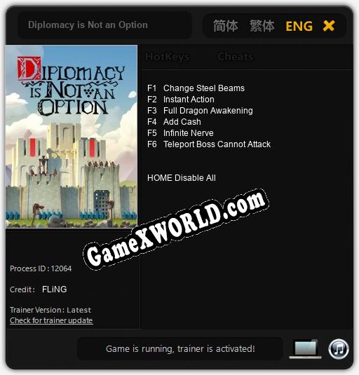 Трейнер для Diplomacy is Not an Option [v1.0.5]