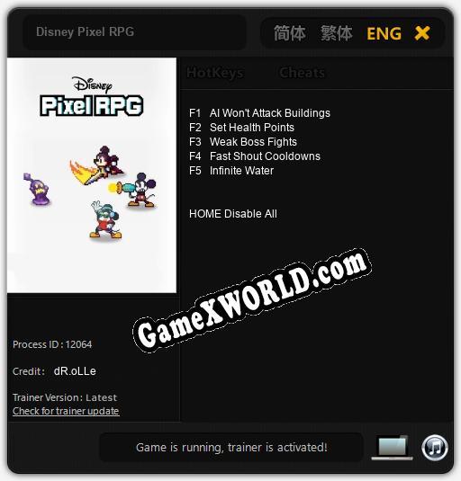 Disney Pixel RPG: ТРЕЙНЕР И ЧИТЫ (V1.0.1)