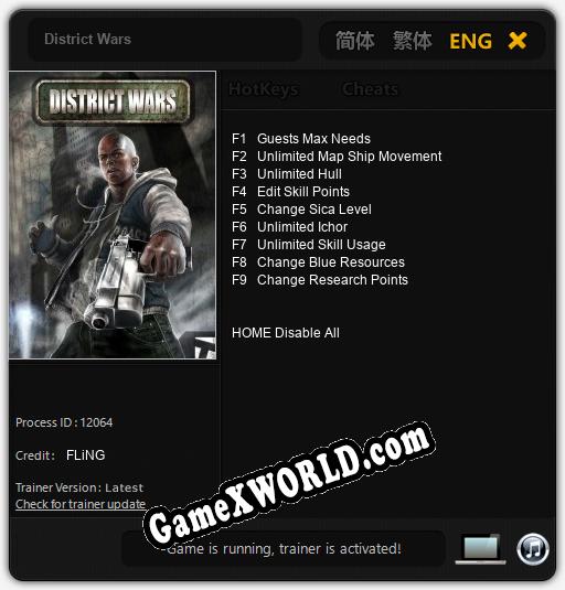 District Wars: Трейнер +9 [v1.7]