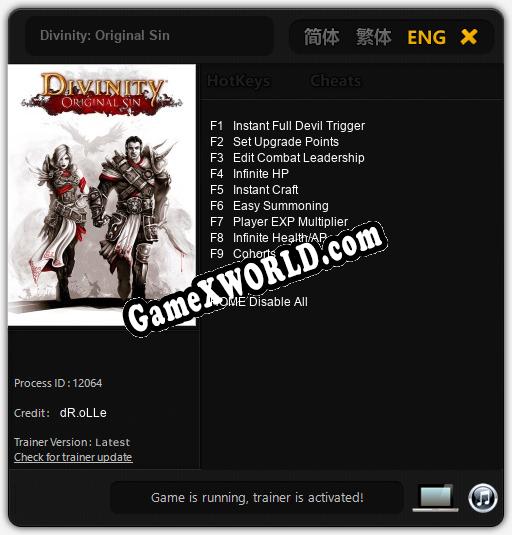 Divinity: Original Sin: Читы, Трейнер +9 [dR.oLLe]